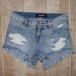 Express shortie girlfriend denim shorts